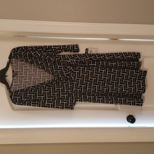 Chaps XL black and cream dress, nwt